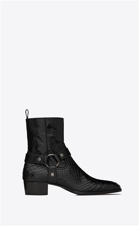 ysl wyatt harness boot|wyatt python harness boots.